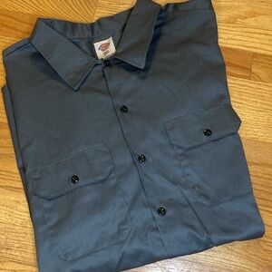 NWOT Dickies Work Wear Grey Shirt Short Sleeves Sz 3XL